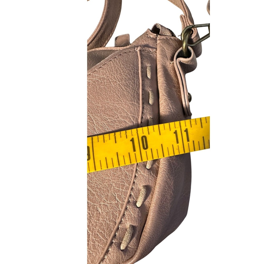T-Shirt & Jeans Pink‎ Faux Leather Hobo Shoulder Bag Adjustable Strap Boho Vegan - Picture 10 of 10